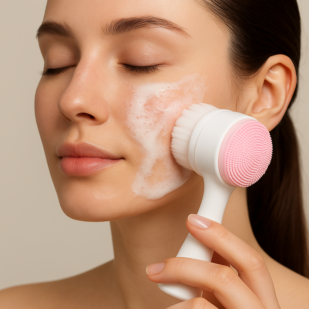 Brosse Nettoyante Visage 2-en-1 en Silicone