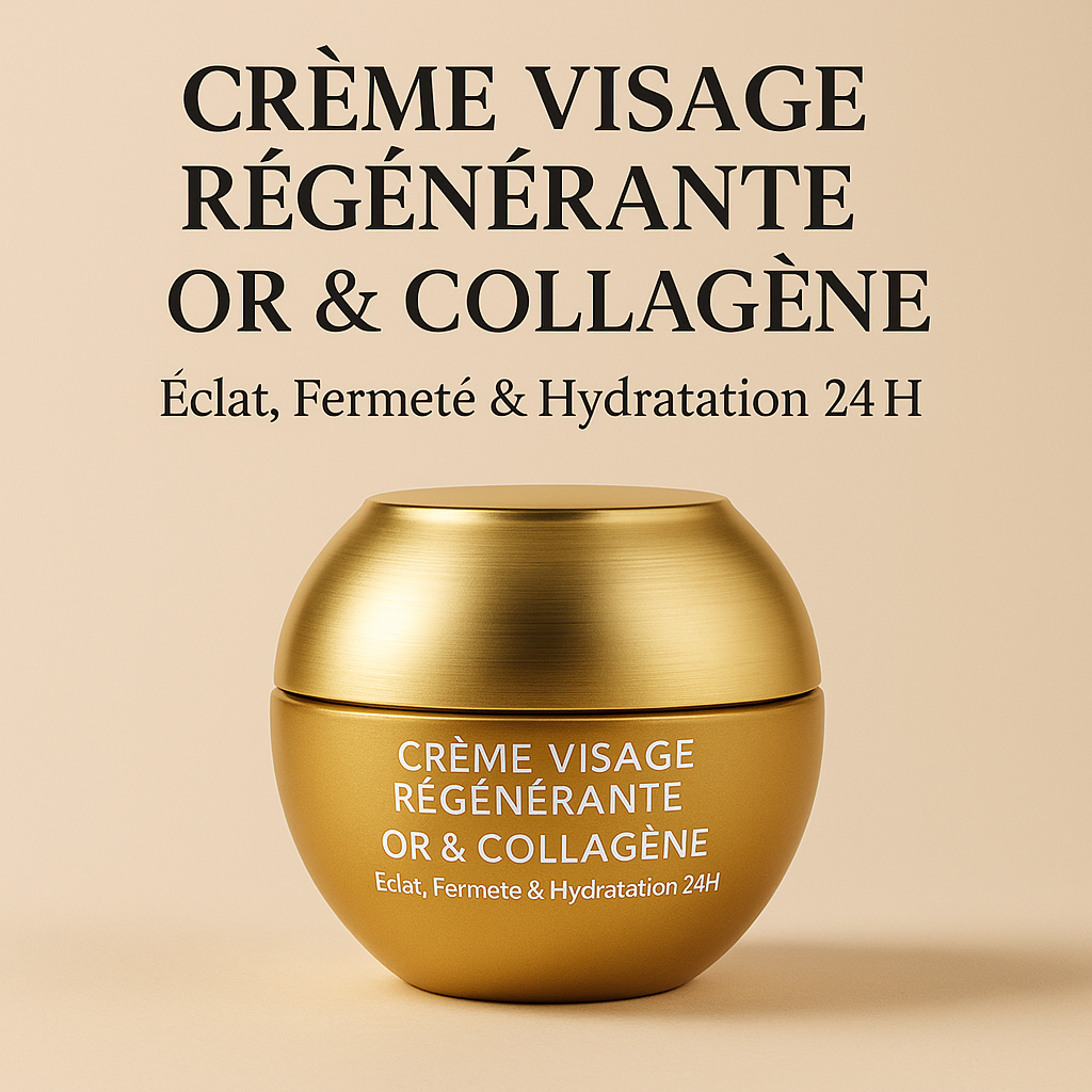 Crème Visage Régénérante Or & Collagène – Éclat, Fermeté & Hydratation 24H