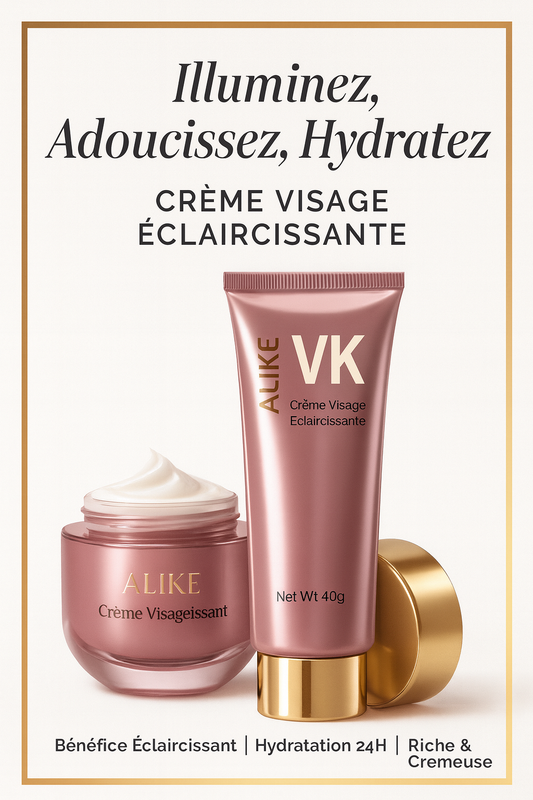 Crème Visage Éclat & Unification – Hydratation Intense & Teint Lumineux